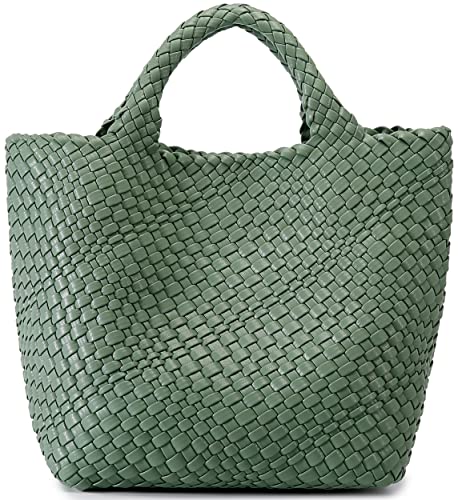 Queenoris Damen 1133 Tragetasche, Handtasche, Schultertasche, Bean Green von Queenoris