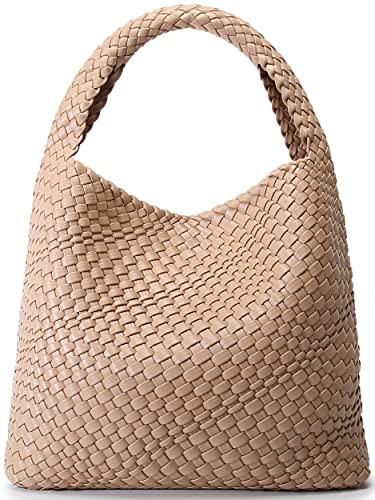 Queenoris Modische gewebte Geldbörse für Damen, Top-Griff, Schultertasche, weiche Sommer-Hobo-Tragetasche von Queenoris