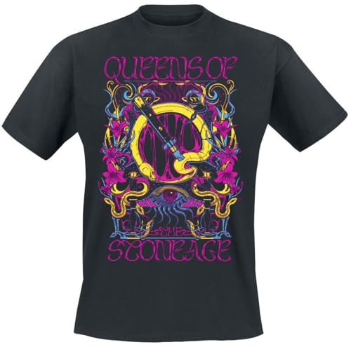 Queens Of The Stone Age In Times New Roman - Neon Sacrilege Männer T-Shirt schwarz XXL von Queens Of The Stone Age