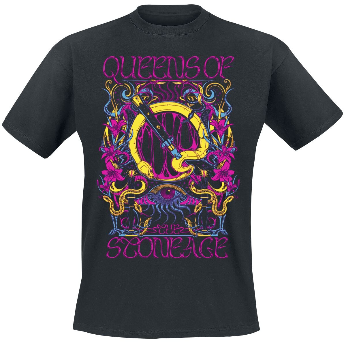 Queens Of The Stone Age In Times New Roman - Neon Sacrilege T-Shirt schwarz in L von Queens Of The Stone Age