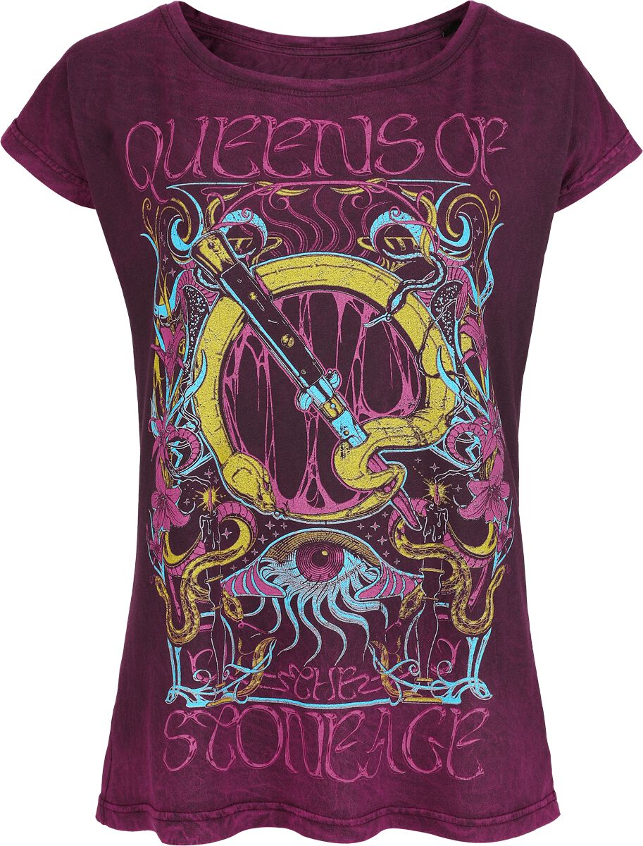 Queens Of The Stone Age Neon Sacrilege T-Shirt bordeaux in XXL von Queens Of The Stone Age