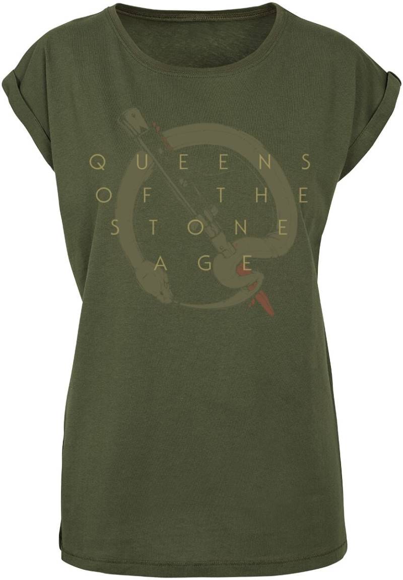 Queens Of The Stone Age T-Shirt - In Times New Roman - Snake Logo - S bis XXL - für Damen - Größe M - oliv  - Lizenziertes Merchandise! von Queens Of The Stone Age