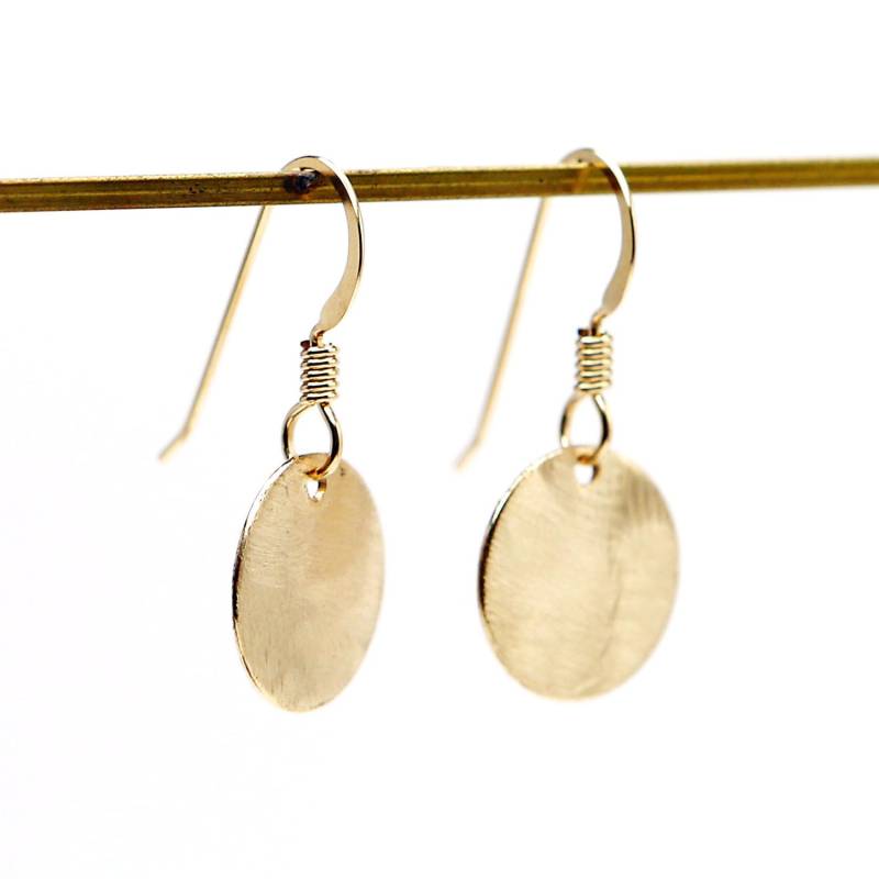Gold Alltag Ohrringe - Runde Scheibe in Vermeil Von Queens Metal von QueensMetalJewelry