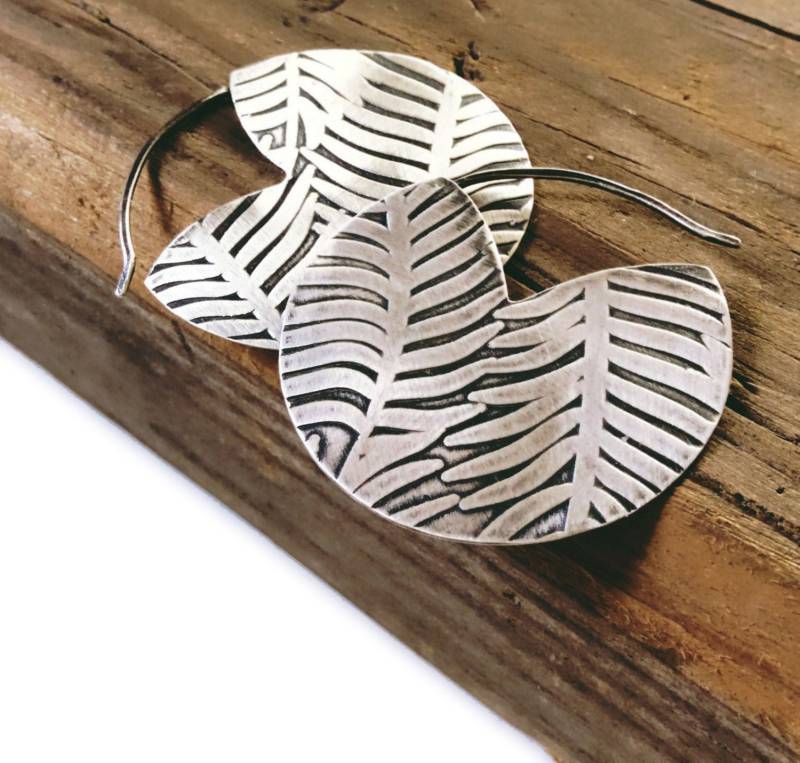 Handgemachte Palmen Creolen Aus 925Er Silber Von Queens Metal von QueensMetalJewelry