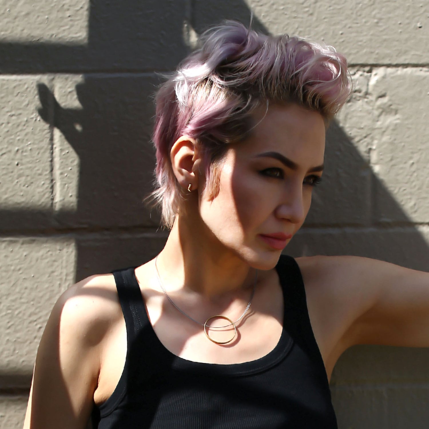 Nora Kette - Messing Kreis Anhänger Industrial Halskette Von Queens Metal von QueensMetalJewelry