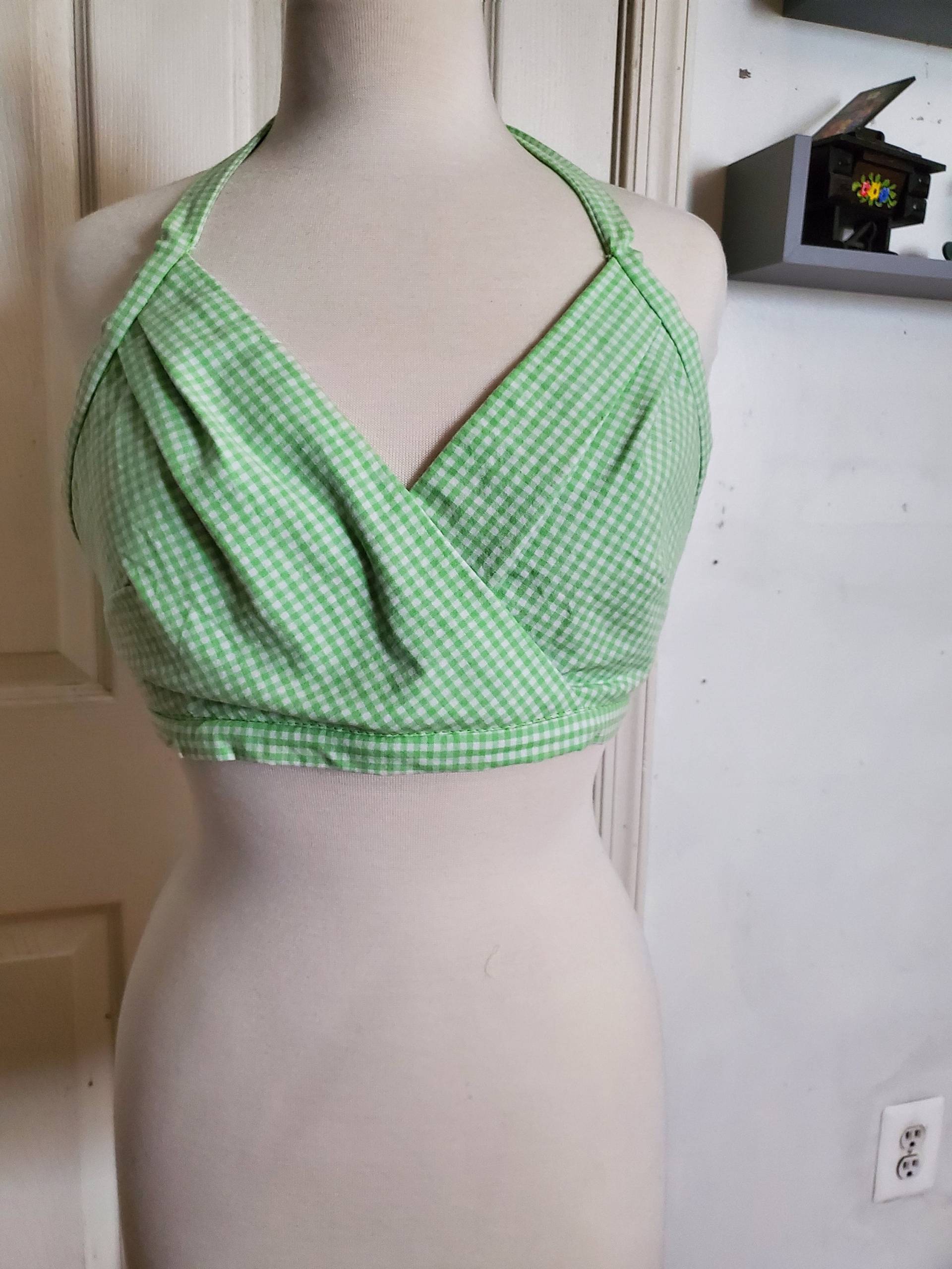 1950Er Inspire Neckholder Crop Top Mit Vichykaro von QueensRubiByJosie