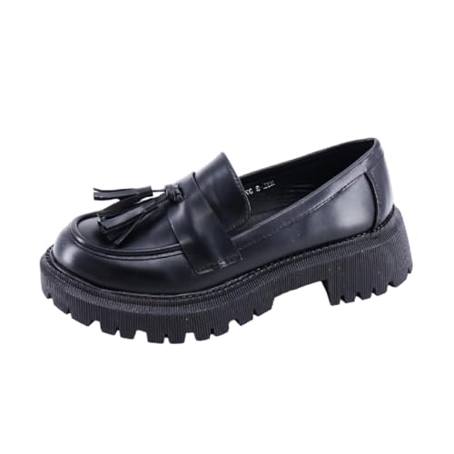 Queentina Damen Slipper Plateau Halbschuhe Absatz Loafer Mokassins HXL-3 Schwarz 36 von Queentina