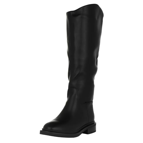 Queentina Damen Stiefel Lederoptik Reißverschluss BJ11-27KB Black-40 von Queentina