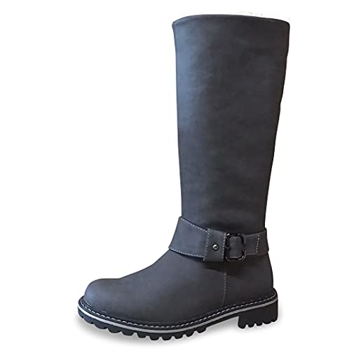 Queentina Damen Stiefel Stiefeletten warm gefüttert - Winterstiefel Boots Reißverschluss - Schneestiefel Schuhe Schnee Winter - ST81 Grau Größe 38 von Queentina