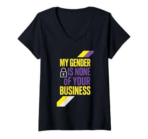 Damen Nonbinary Pride Beyond Binary Sie Them LGBTQ Humor T-Shirt mit V-Ausschnitt Damen Nonbinary Pride Beyond Binary Sie Them LGBTQ Humor T-Shirt mit V-Ausschnitt von Queer Visibility Chill Identity Genderfluid Gift
