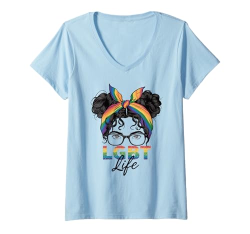 Damen LGBT Mom Life - Mutter Sohn Tochter LGBTQ Pride Month Mama T-Shirt mit V-Ausschnitt Damen LGBT Mom Life - Mutter Sohn Tochter LGBTQ Pride Month Mama T-Shirt mit V-Ausschnitt von Queer & Co Apparel.USA