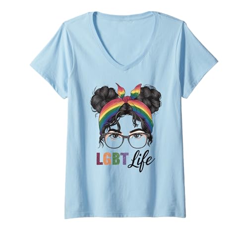 Damen LGBT Mom Life - Mutter Sohn Tochter LGBTQ Pride Month Mama T-Shirt mit V-Ausschnitt Damen LGBT Mom Life - Mutter Sohn Tochter LGBTQ Pride Month Mama T-Shirt mit V-Ausschnitt von Queer & Co Apparel.USA