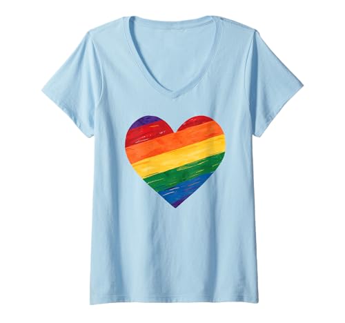 Damen Proud LGBT Mama - Mutter Sohn Tochter LGBTQ Pride Monat Mama T-Shirt mit V-Ausschnitt von Queer & Co Apparel.USA