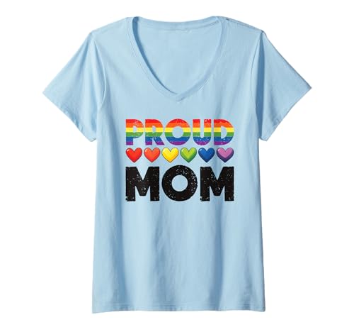 Damen Stolze LGBT-Mutter - Mutter Sohn Tochter LGBTQ Pride Month Nana T-Shirt mit V-Ausschnitt Damen Stolze LGBT-Mutter - Mutter Sohn Tochter LGBTQ Pride Month Nana T-Shirt mit V-Ausschnitt von Queer & Co Apparel.USA