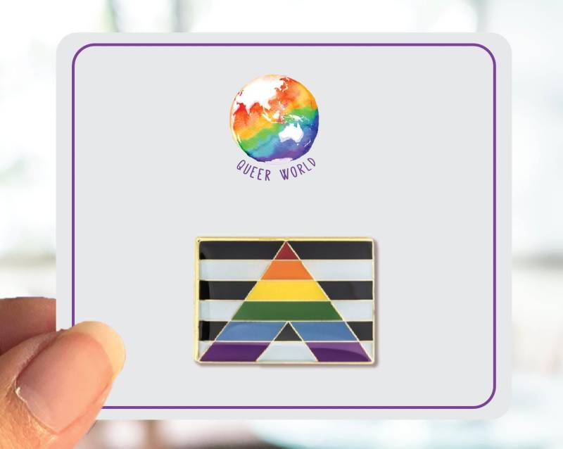 Ally Flag Rechteck Emaille Pin - Brosche Label Lgbt Geschenk Pride von QueerWorld