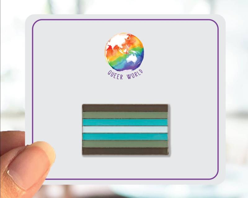 Demiboy Flagge Rechteck Emaille Pin - Brosche Label Lgbt Geschenk Pride von QueerWorld