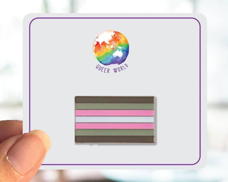 Demigirl Flagge Rechteck Emaille Pin - Brosche Label Lgbt Geschenk Pride von QueerWorld