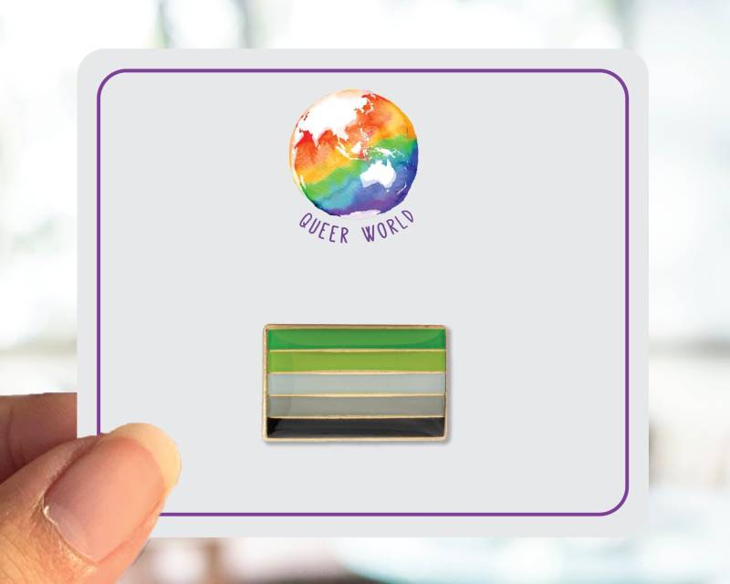 Lgbtq Flaggen Rechteck Emaille Pin Klein - Brosche Label Lgbt Geschenk Pride Aromantic von QueerWorld