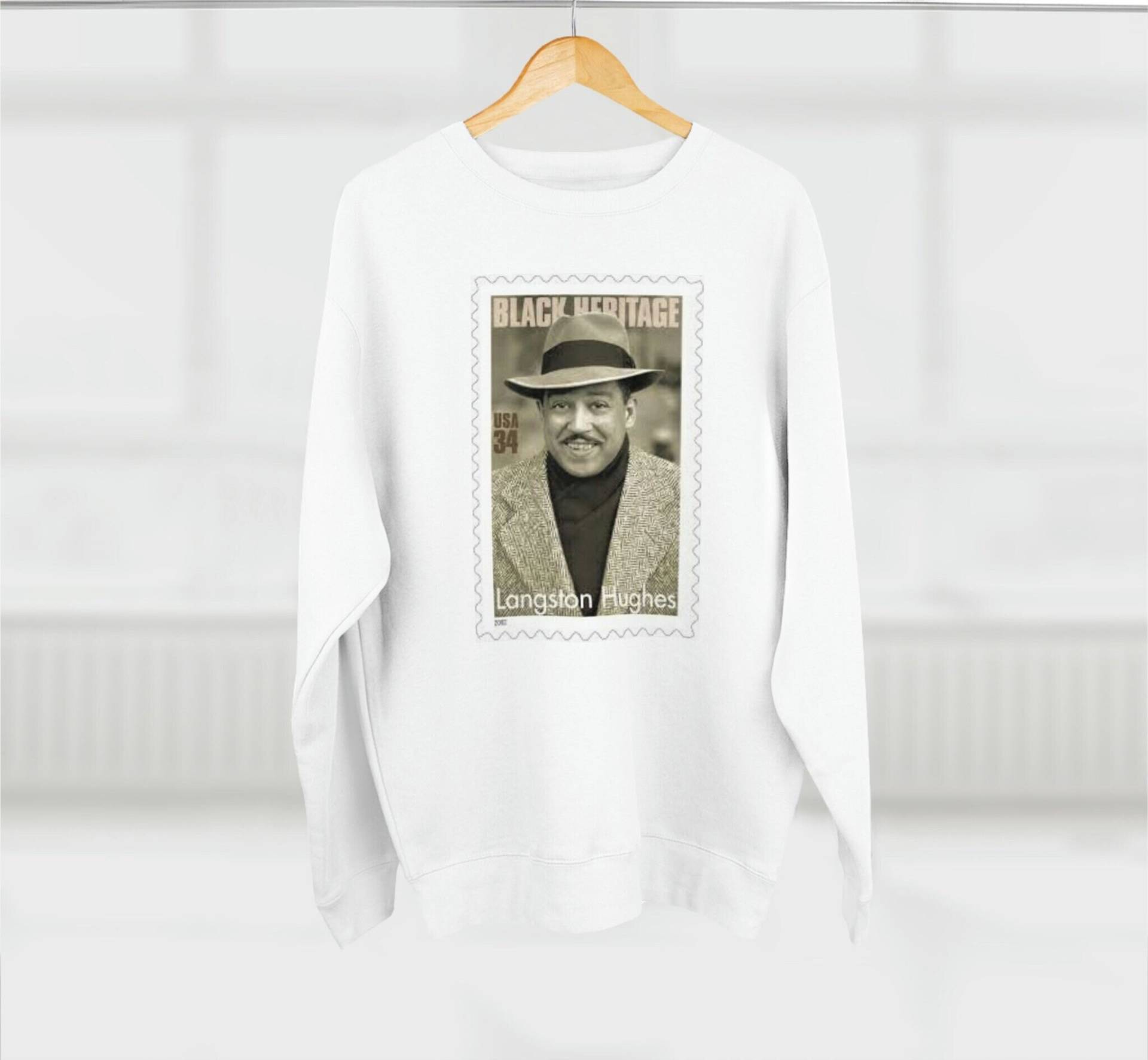Langston Hawkes Postage Stamp Designer Sweatshirt, Schwarzes Erbe von QuellomoonCollection
