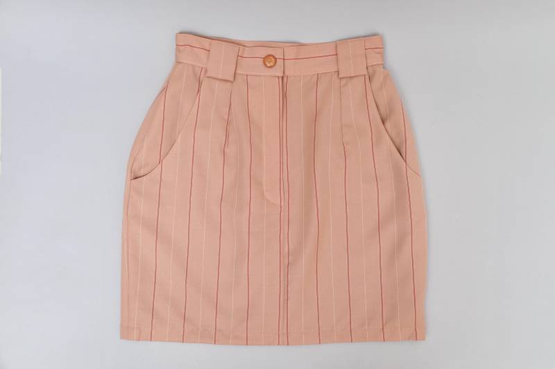 1990Er Jahre Chantal Thomass Apricot Gestreifter Minirock - Extra Small von QuerelleDesFemmes