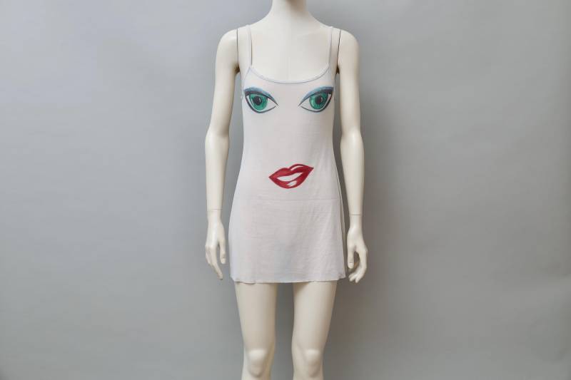 2000Er Jahre Occhi Verdi Von La Perla Face Print Sheer Mesh Slip von QuerelleDesFemmes