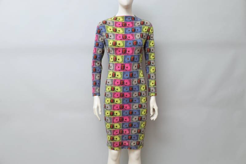 Ende 1980Er/Anfang 1990Er Jahre Junior Gaultier Kleid Mit Mehrfarbigem Geld-Print von QuerelleDesFemmes