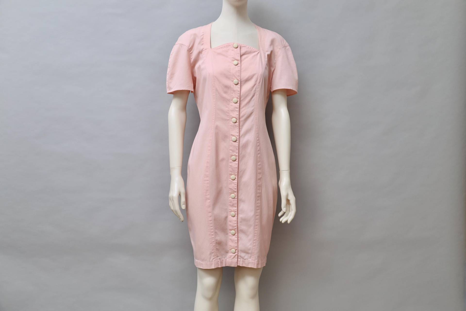 Späte 1980Er/Frühe 1990Er Jahre Thierry Mugler Aktiv Rose Baumwoll Tageskleid - Medium Späte 1980Er/Frühe 1990Er Jahre Thierry Mugler Aktiv Rose Baumwoll Tageskleid - Medium von QuerelleDesFemmes