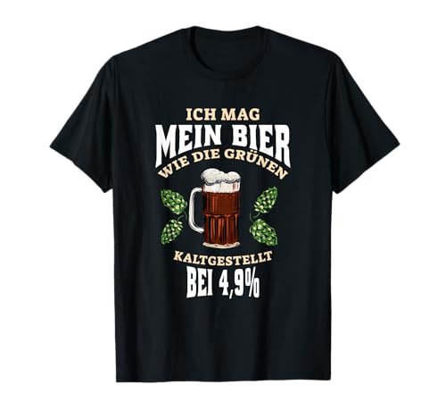 Querkopf-Shop Ich Mag Mein Bier Kaltgestellt T-Shirt, Herren, Erwachsene, Bierliebhaber, Humor-Fans, Schwarz, S von Querkopf-Shop