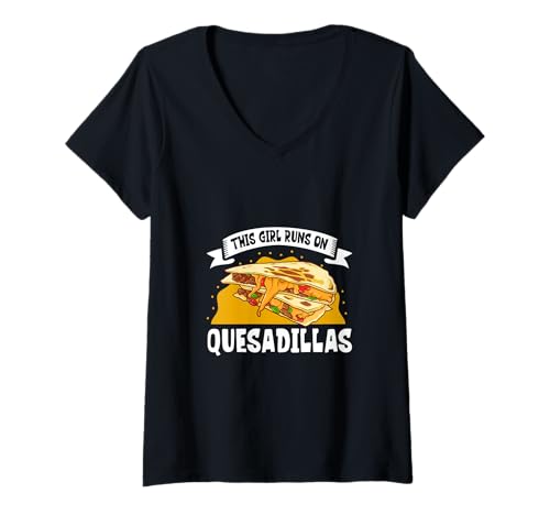 Damen Ladies Love Quesadillas T-Shirt mit V-Ausschnitt Damen Ladies Love Quesadillas T-Shirt mit V-Ausschnitt von Quesadilla Designs