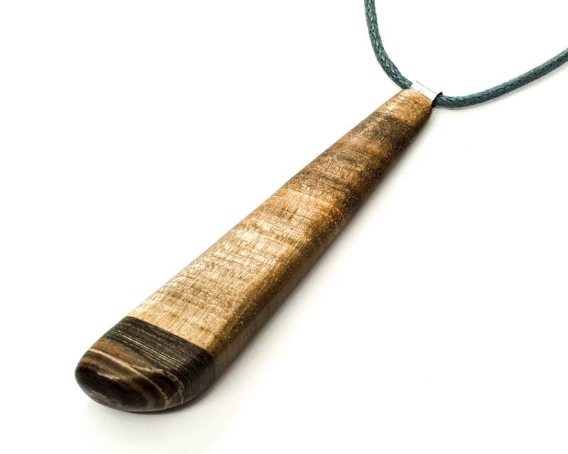 Holzanhänger Mit Grauer Wachsband/Holzschmuck Nussbaum Anhänger Natürlichen Schmuck Holzanhänger Mit Grauer Wachsband/Holzschmuck Nussbaum Anhänger Natürlichen Schmuck von QueseraPL