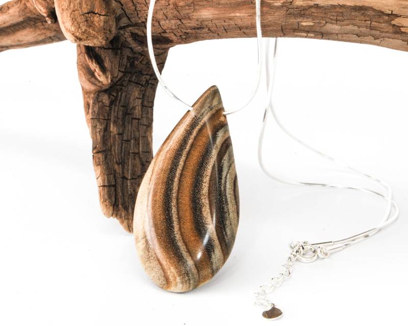 Holzanhänger Mit Silber Schlange Kette/Holz Schmuck Sumak Anhänger Natürliche Holzanhänger Mit Silber Schlange Kette/Holz Schmuck Sumak Anhänger Natürliche von QueseraPL