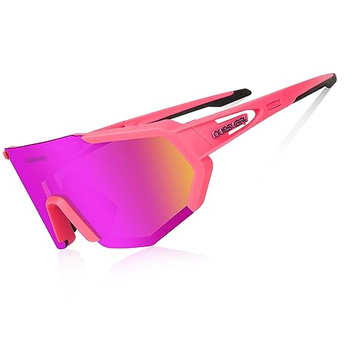 Queshark Fahrradbrille,TR90 Unbreakable Frame Polarisierte Sport Sonnenbrille,Fahrradbrille für Männer Frauen mit 3 Wechselobjektiven,zum Fahren Angeln Glof Baseball Laufen Queshark Fahrradbrille,TR90 Unbreakable Frame Polarisierte Sport Sonnenbrille,Fahrradbrille für Männer Frauen mit 3 Wechselobjektiven,zum Fahren Angeln Glof Baseball Laufen von Queshark