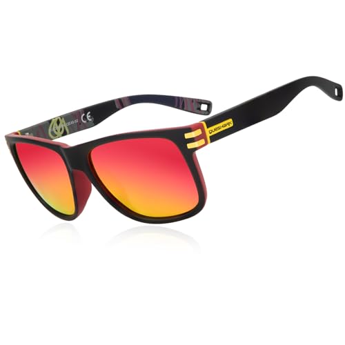 Queshark Sonnenbrille Herren, Luxus Retro Vintage Ultraleicht, UV400 Sonnenbrille Herren Polarisiert für Fahren Angeln Laufen Wandern Golf Reiten von Queshark