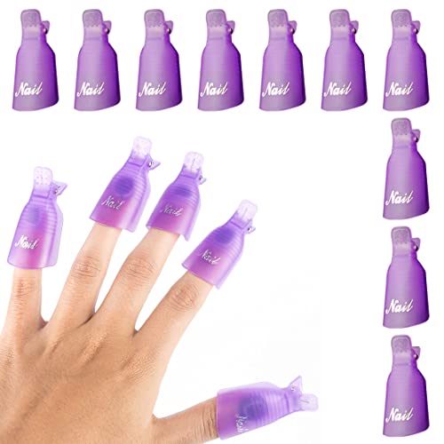 Quesuc 10 Stück Nagellackentferner Clip Nagelentferner Fingernagel Nagelwerkzeug Zubehör Wiederverwendbares Spezielles Nagelentfernerwerkzeug Für die Nagelreinigung und Nagel-Make-Up-Entferner von Quesuc