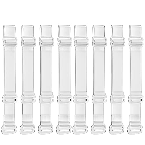 Quesuc BH-Träger Transparent 4 Paare Einstellbar Durchsichtige BH-Träger Damen BH Träger Durchsichtig Transparent Einstellbar Unsichtbar BH-Träger Ersatzträger Einstellbar Träger Ersatzträger Bra von Quesuc