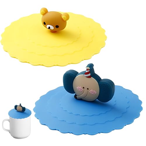 Quesuc Silikondeckel Für Trinkgläser,2 Stück Deckel Für Trinkgläser 10Cm Silikondeckel Für Gläser,Wiederverwendbar Für Joghurtbecher Kaffee Bierkrug Wiederverwendba Deckel Für Trinkgläser von Quesuc