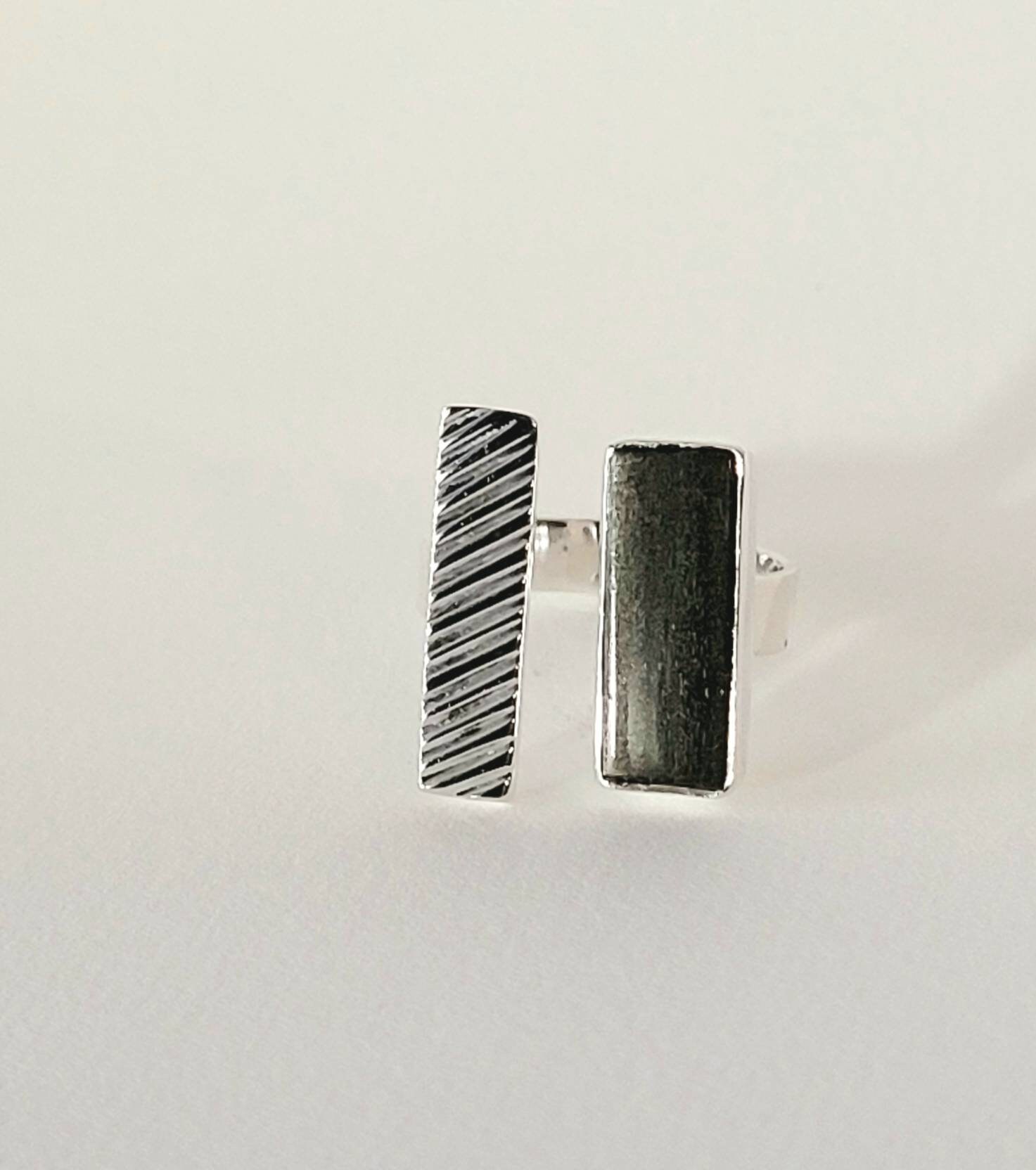 Verstellbarer Silberring Mit Offenem Goldenen Obsidian von QuetzalCreation