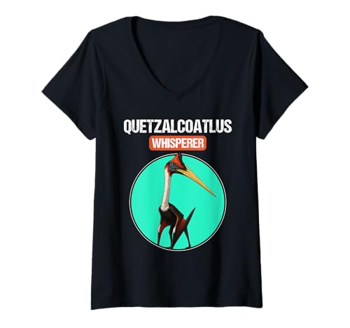 Damen Quetzalcoatlus T-Shirt mit V-Ausschnitt Damen Quetzalcoatlus T-Shirt mit V-Ausschnitt von Quetzalcoatlus Tier Shop