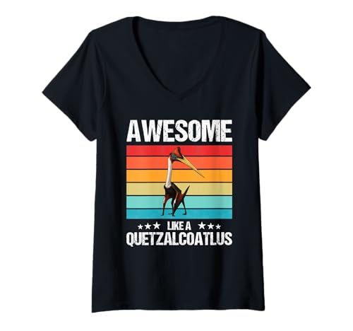 Damen Quetzalcoatlus T-Shirt mit V-Ausschnitt Damen Quetzalcoatlus T-Shirt mit V-Ausschnitt von Quetzalcoatlus Tier Shop