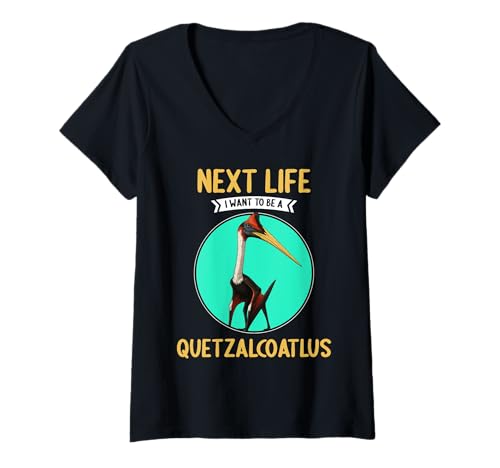 Damen Quetzalcoatlus T-Shirt mit V-Ausschnitt Damen Quetzalcoatlus T-Shirt mit V-Ausschnitt von Quetzalcoatlus Tier Shop