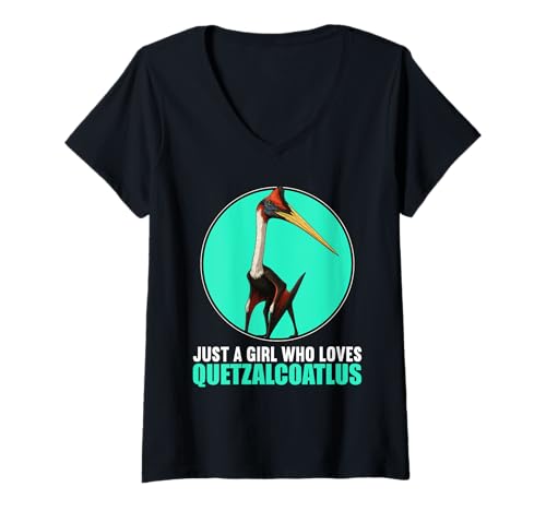 Damen Quetzalcoatlus T-Shirt mit V-Ausschnitt Damen Quetzalcoatlus T-Shirt mit V-Ausschnitt von Quetzalcoatlus Tier Shop