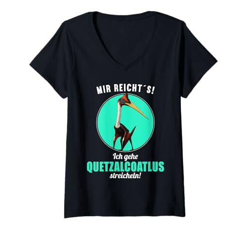 Damen Quetzalcoatlus T-Shirt mit V-Ausschnitt Damen Quetzalcoatlus T-Shirt mit V-Ausschnitt von Quetzalcoatlus Tier Shop