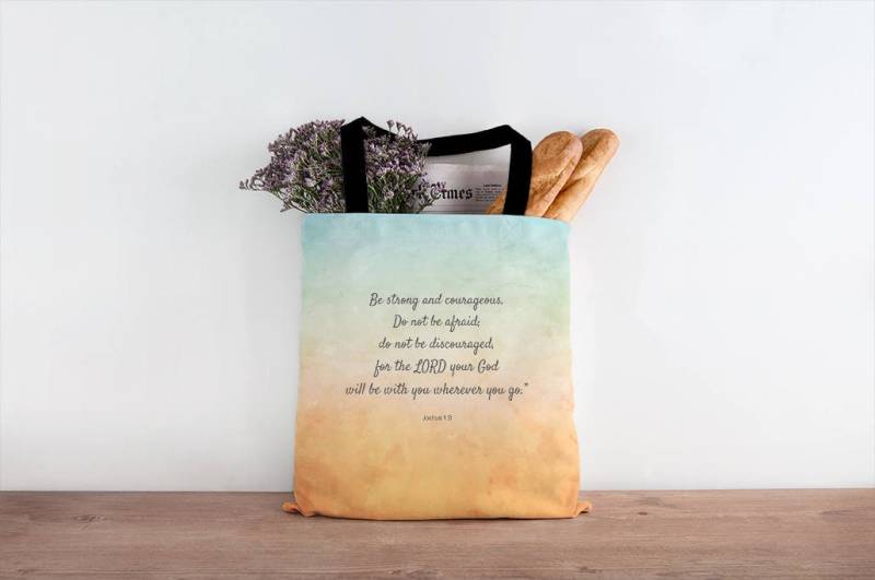 Werden Sie Stark Und Mutig Joshua 19 Schrift Tote Bibel Zitat Tasche Geschenk Für Christlichen Frau Nette Christen Bibel-Vers-Tasche von QuiHabitat