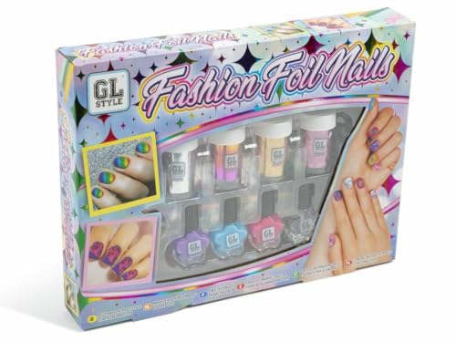 Nagellack-Mode-Set zum Erstellen und Anpassen Ihrer Nägel mit modischen Folien und Lacken für Kinder und Kinder, sicheres Make-up von Quickdraw