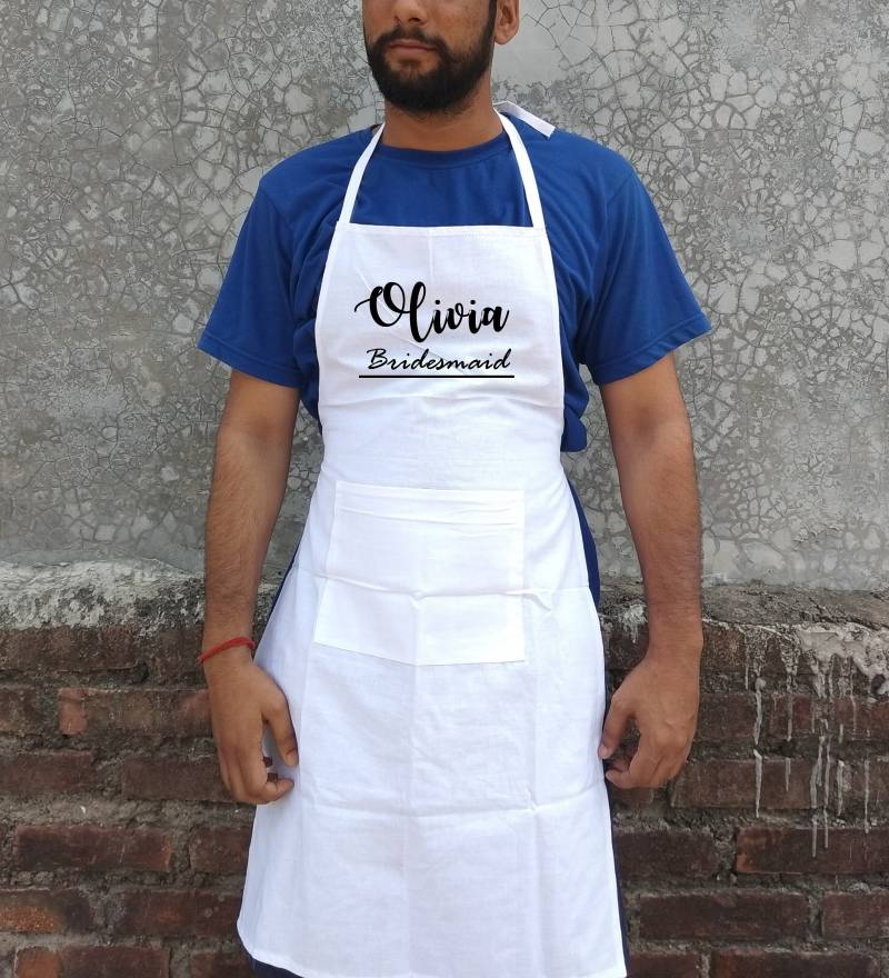 Brautjungfer Schürze Hochzeitsgeschenk, Unisex Weiße Schürze, Frauen Voller Gedruckt Personalisierte Schürzen Mit Einer Großen Tasche Brautjungfer Schürze Hochzeitsgeschenk, Unisex Weiße Schürze, Frauen Voller Gedruckt Personalisierte Schürzen Mit Einer Großen Tasche von QuickgiftStudio