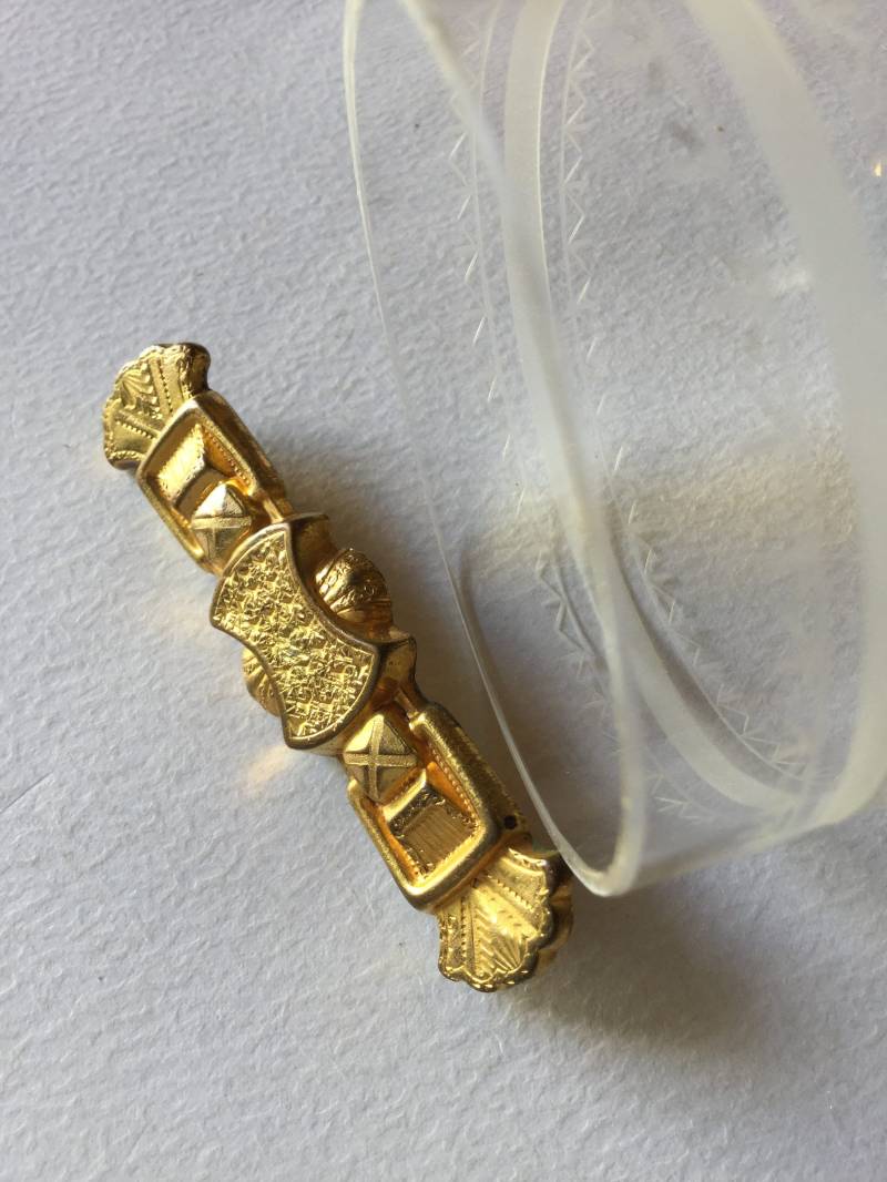 Antike Edwardian Pin Brosche Bar Gerollt Gold Papillon 1800 Sek. Xix Antike Edwardian Pin Brosche Bar Gerollt Gold Papillon 1800 Sek. Xix von Quieora