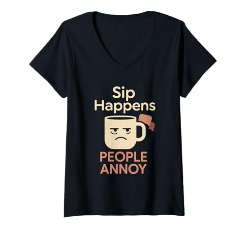 Damen Coffee Powered Introvert Coffein-Rüstung Antisozialer Humor T-Shirt mit V-Ausschnitt Damen Coffee Powered Introvert Coffein-Rüstung Antisozialer Humor T-Shirt mit V-Ausschnitt von Quiet Caffeine Crew Espresso Energy Remote Work