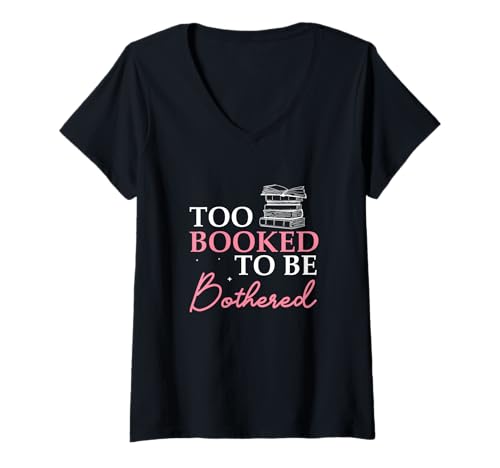 Damen Zu ausgebucht, um die Mitarbeiter Einer öffentlichen Bibliothek zu belästigen EIN Bibliothekar T-Shirt mit V-Ausschnitt Damen Zu ausgebucht, um die Mitarbeiter Einer öffentlichen Bibliothek zu belästigen EIN Bibliothekar T-Shirt mit V-Ausschnitt von Quiet Shelf Esteem