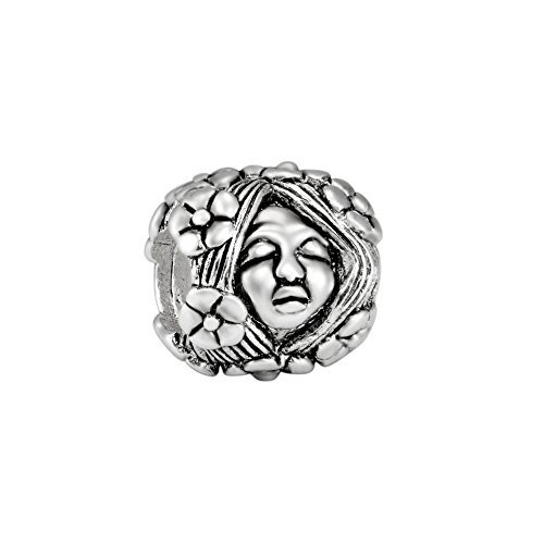 Quiges 925 Sterling Silber 3D Großmutter Weidenbaum Gesicht Charm Bead von Quiges