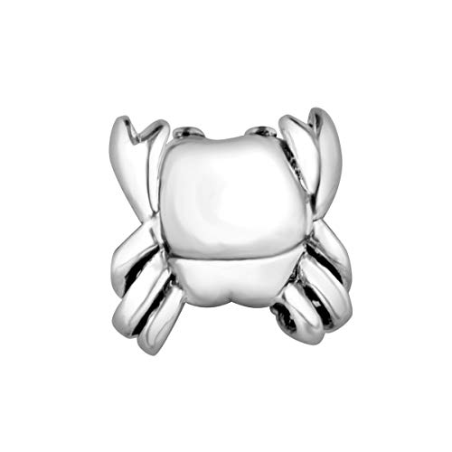 Quiges 925 Sterling Silber 3D Horoskop Krebs Charms Bead für Armband Frau Mädchen von Quiges